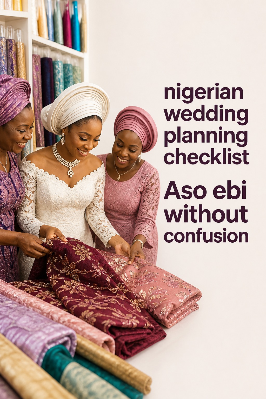 nigerian wedding planning checklist aso ebi fabric selection