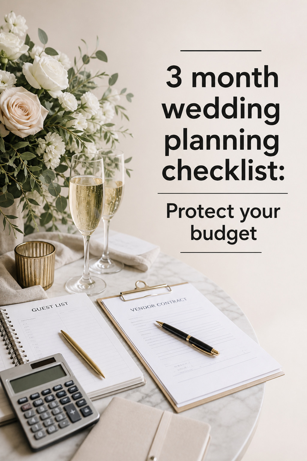 3 month wedding planning checklist venue comparison with couple and planner