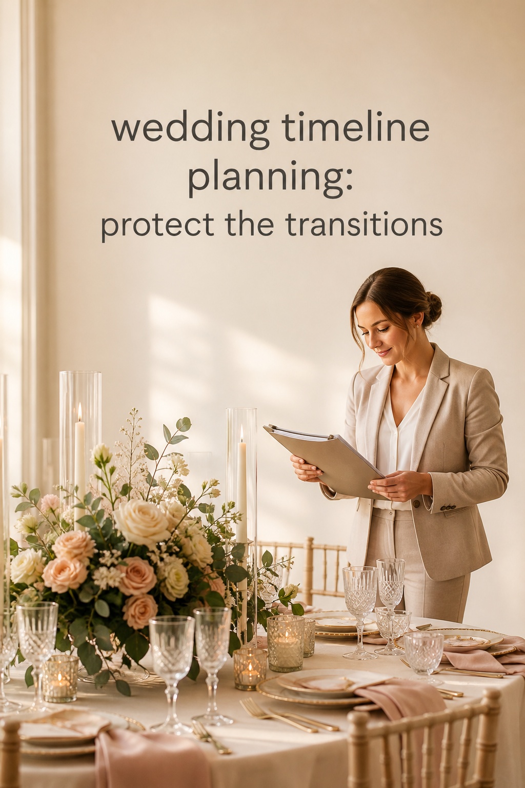 wedding timeline planning with a coordinator protecting transitions before a reception