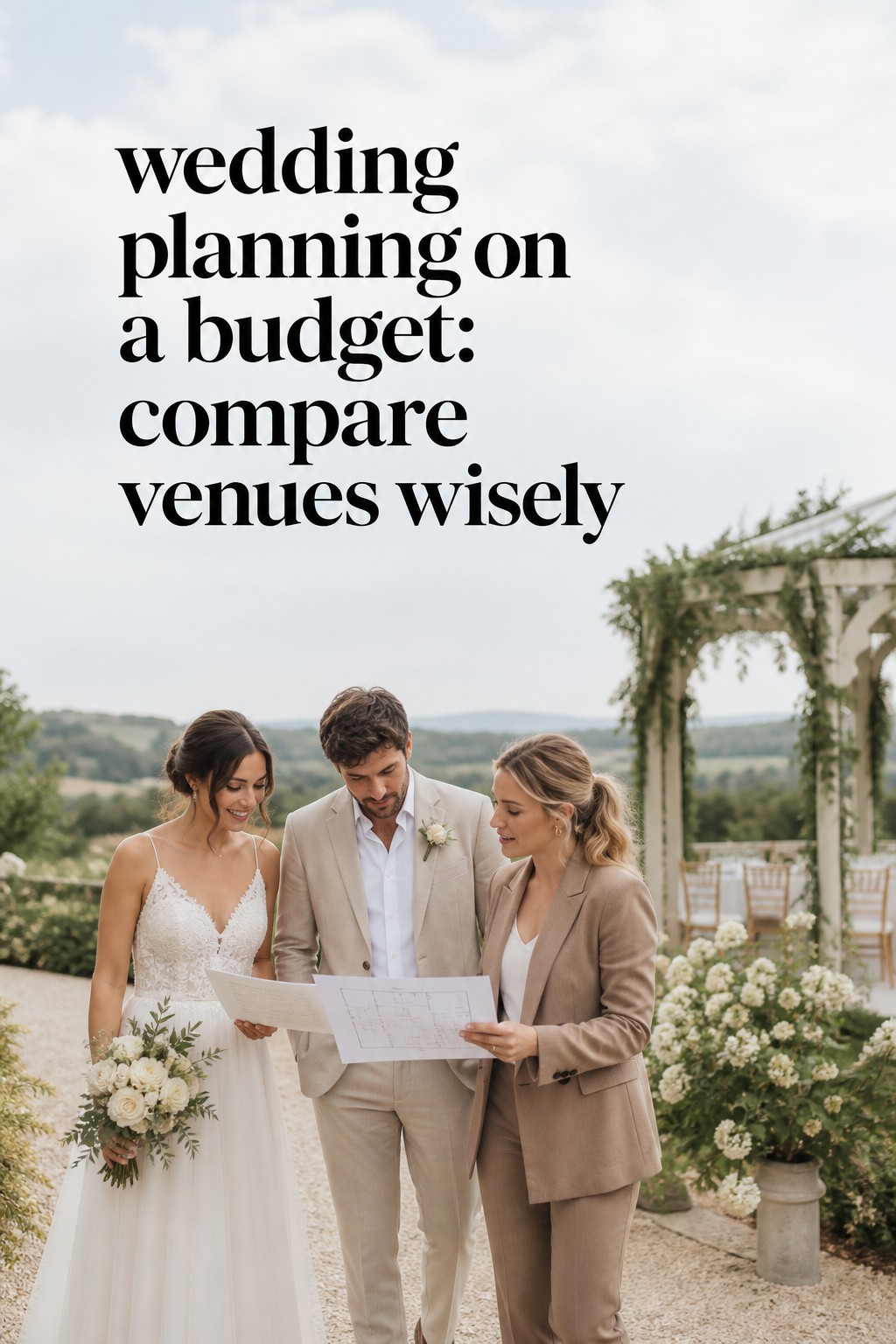 wedding planning on a budget with a couple comparing wedding venues