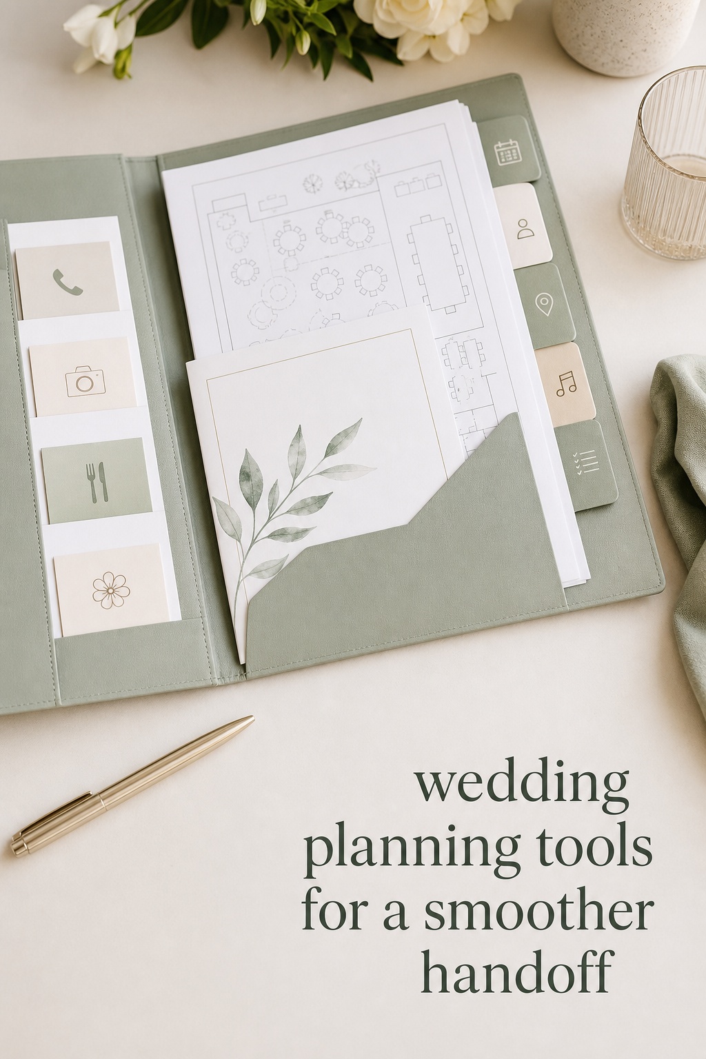 wedding planning tools for a smoother handoff with a timeline and organized folder