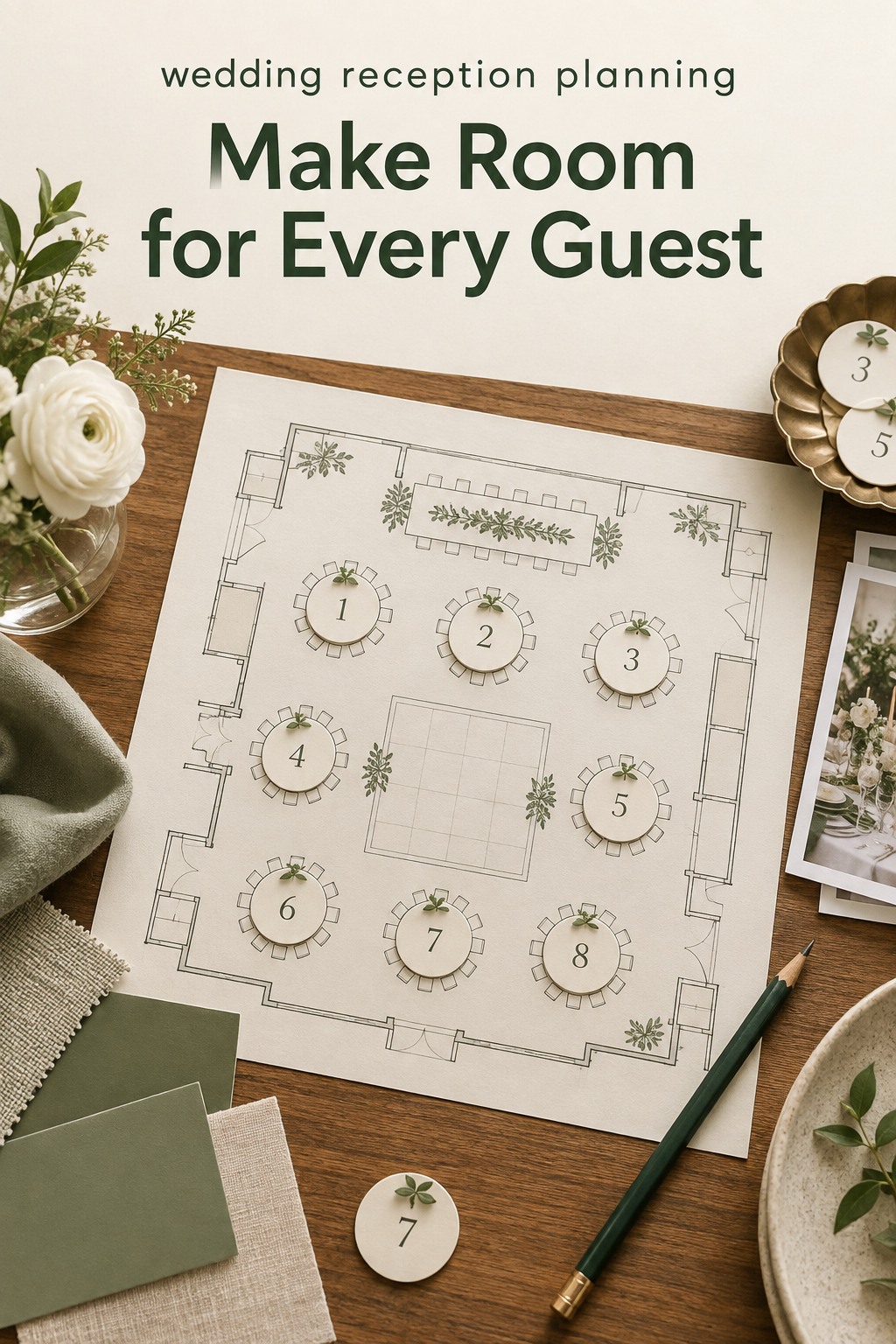 wedding reception planning floor plan with numbered guest tables