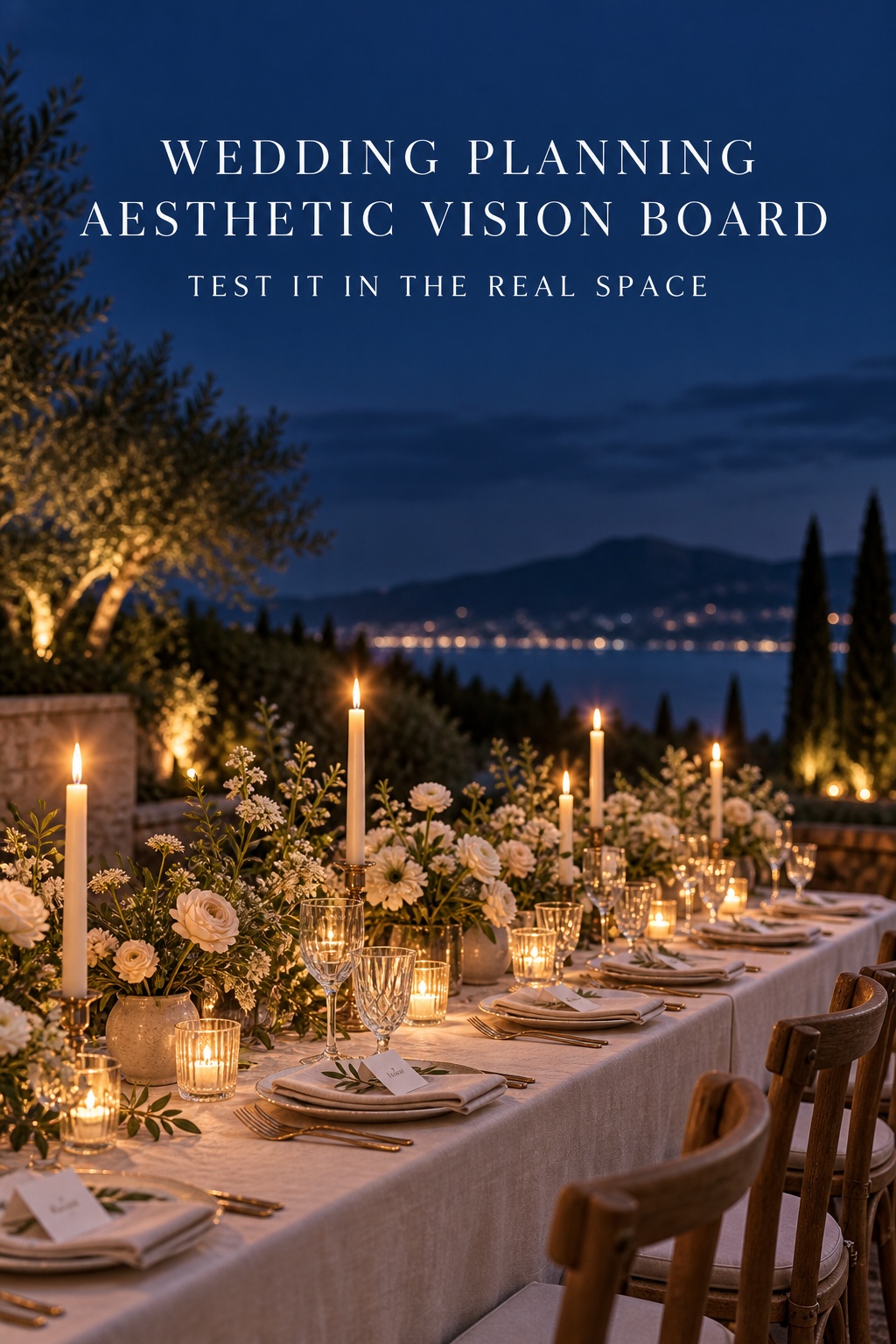 wedding planning aesthetic vision board translated to reception table