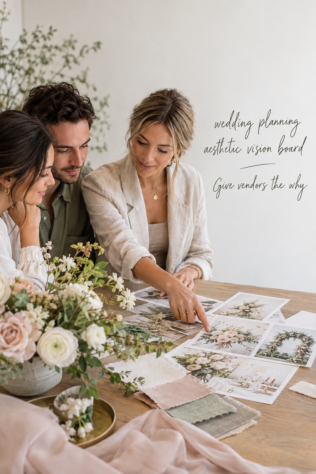 wedding planning aesthetic vision board shared with florist