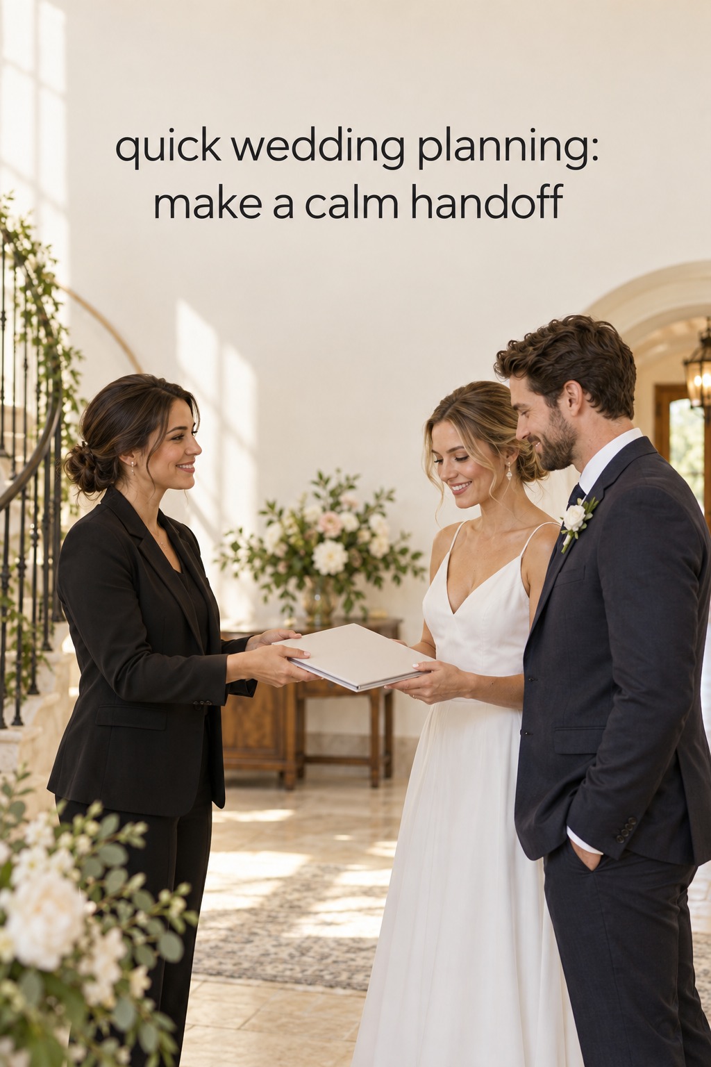 quick wedding planning with a coordinator receiving a final schedule