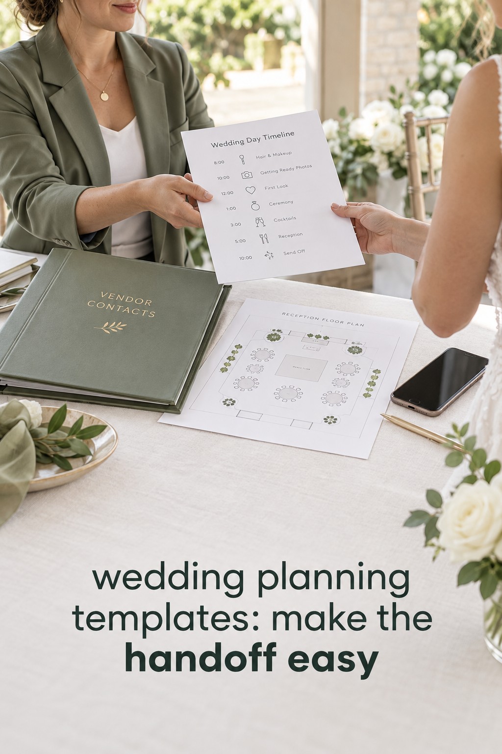 wedding planning templates wedding day handoff with timeline and floor plan