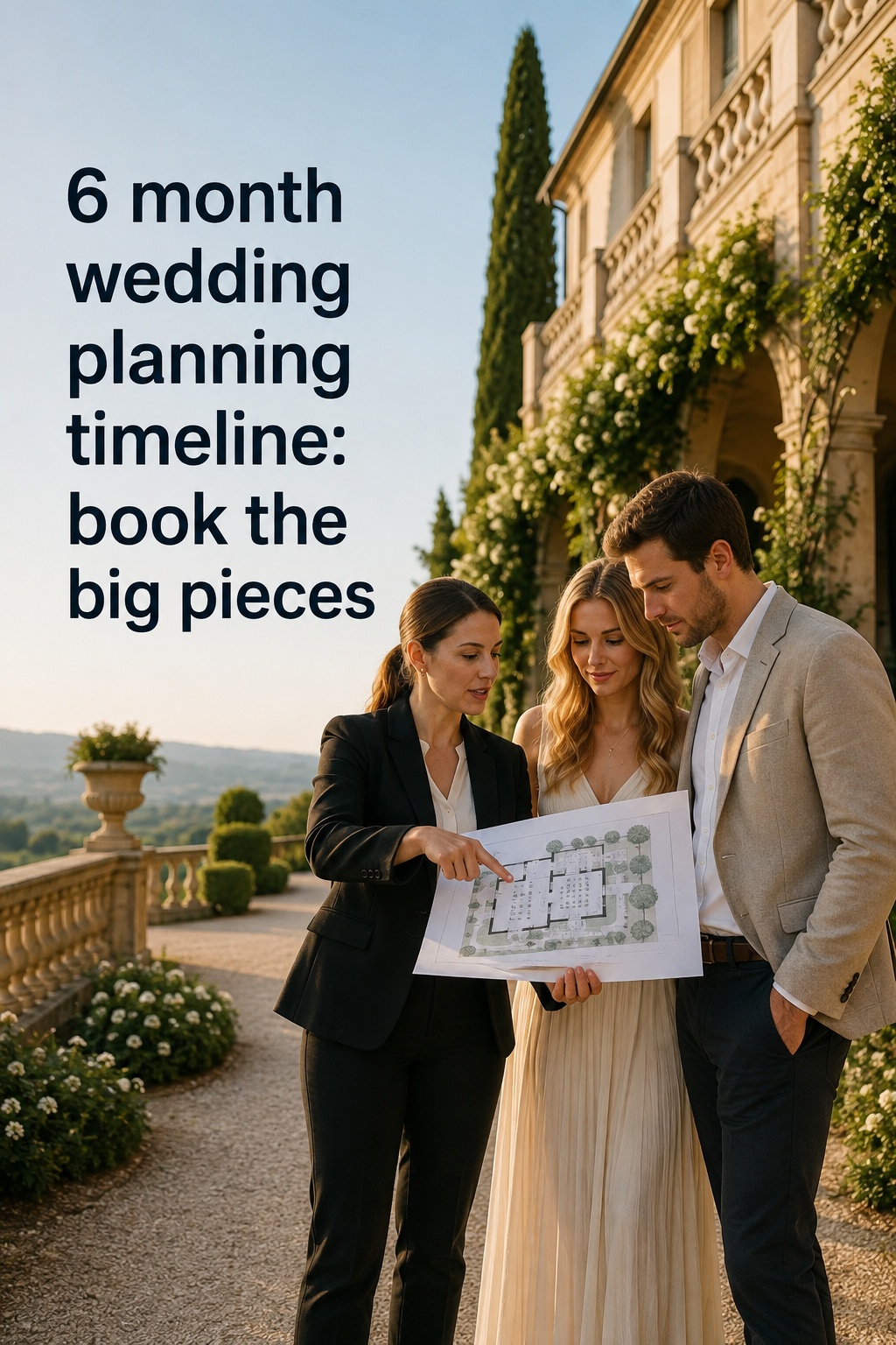 6 month wedding planning timeline for booking the big wedding pieces
