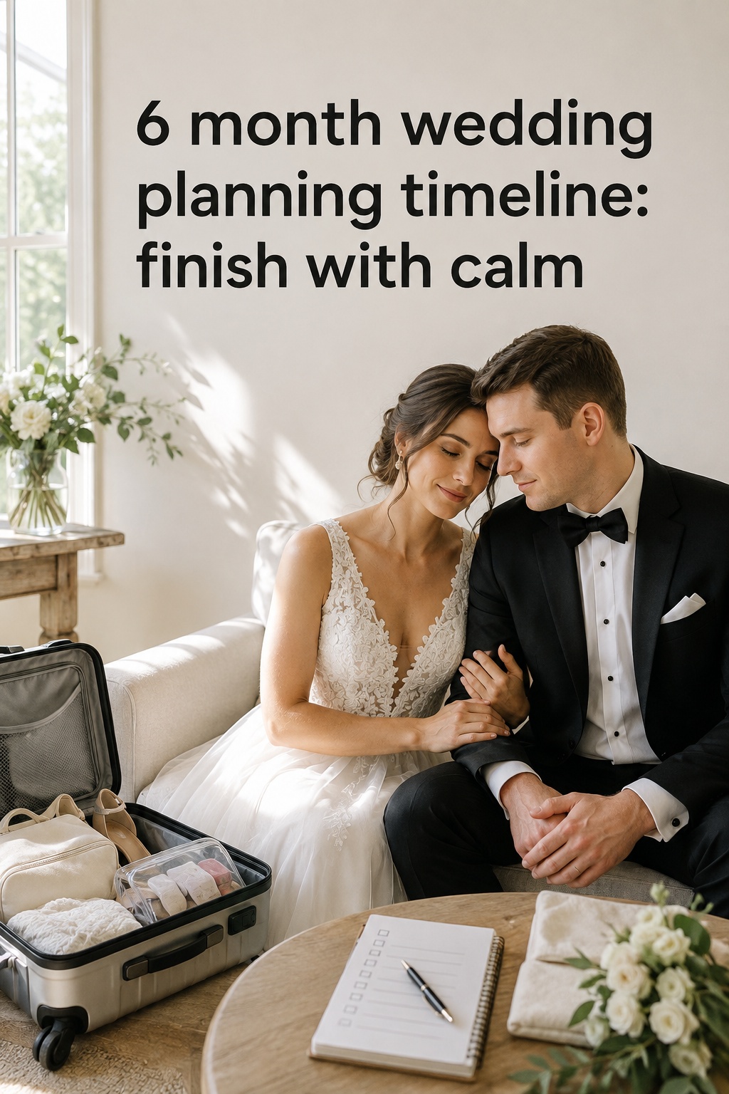 6 month wedding planning timeline for finishing the wedding with calm