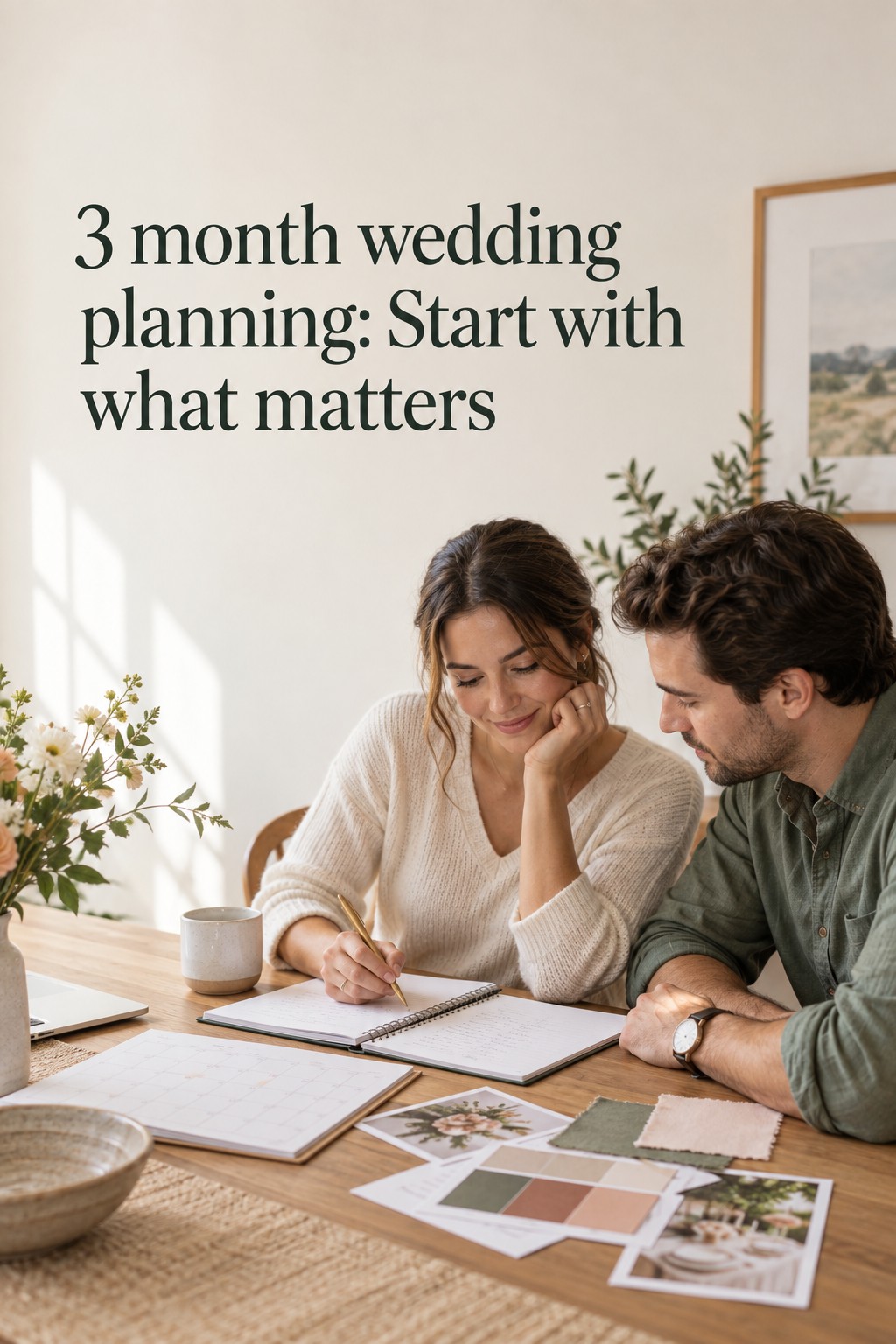 3 month wedding planning conversation as a couple sets priorities