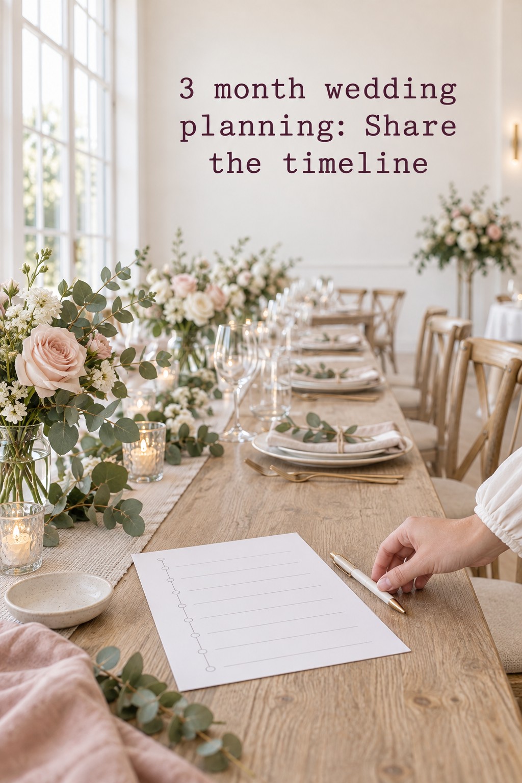 3 month wedding planning with a wedding day timeline