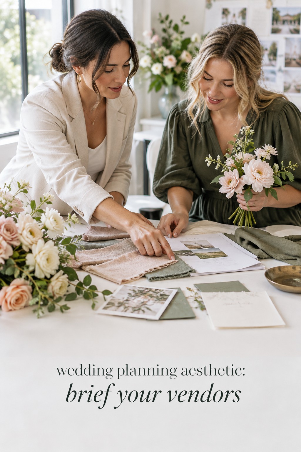 wedding planning aesthetic candlelit dinner with long table and organic flowers