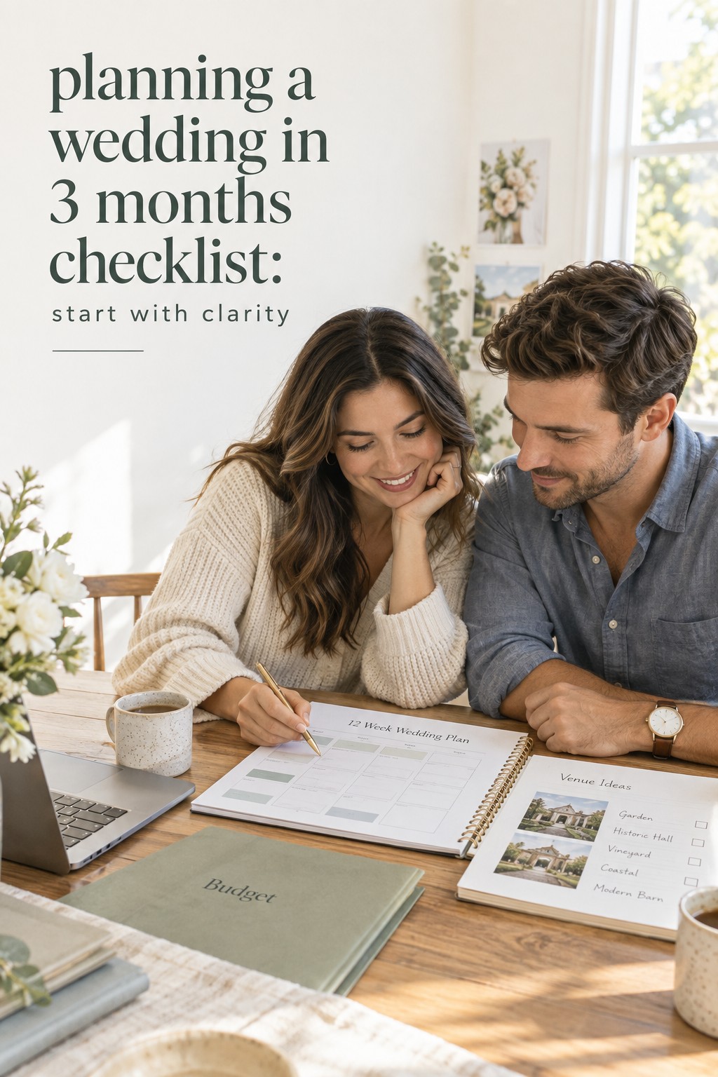 planning a wedding in 3 months checklist start with a clear shared plan