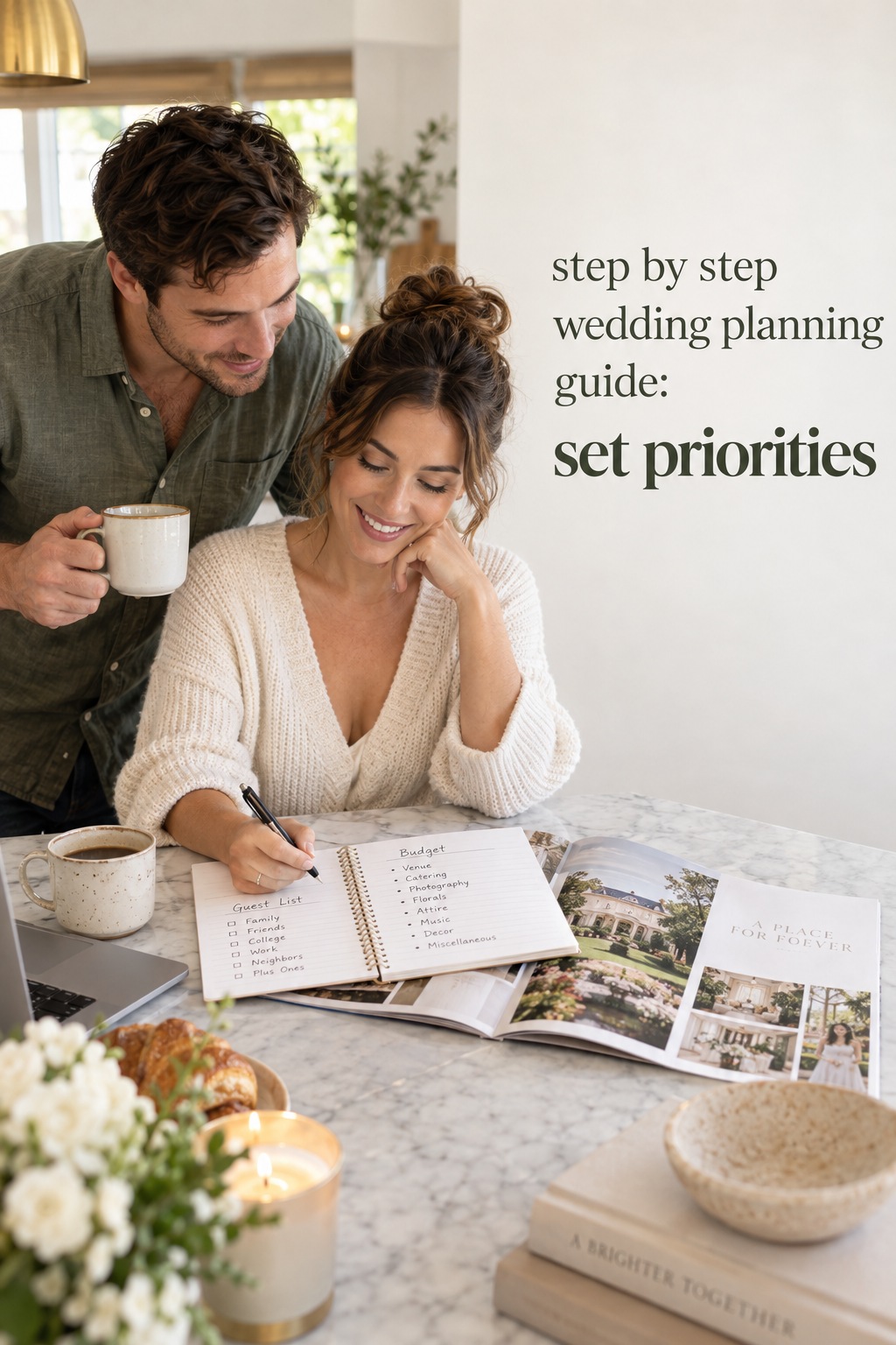step by step wedding planning guide couple setting priorities