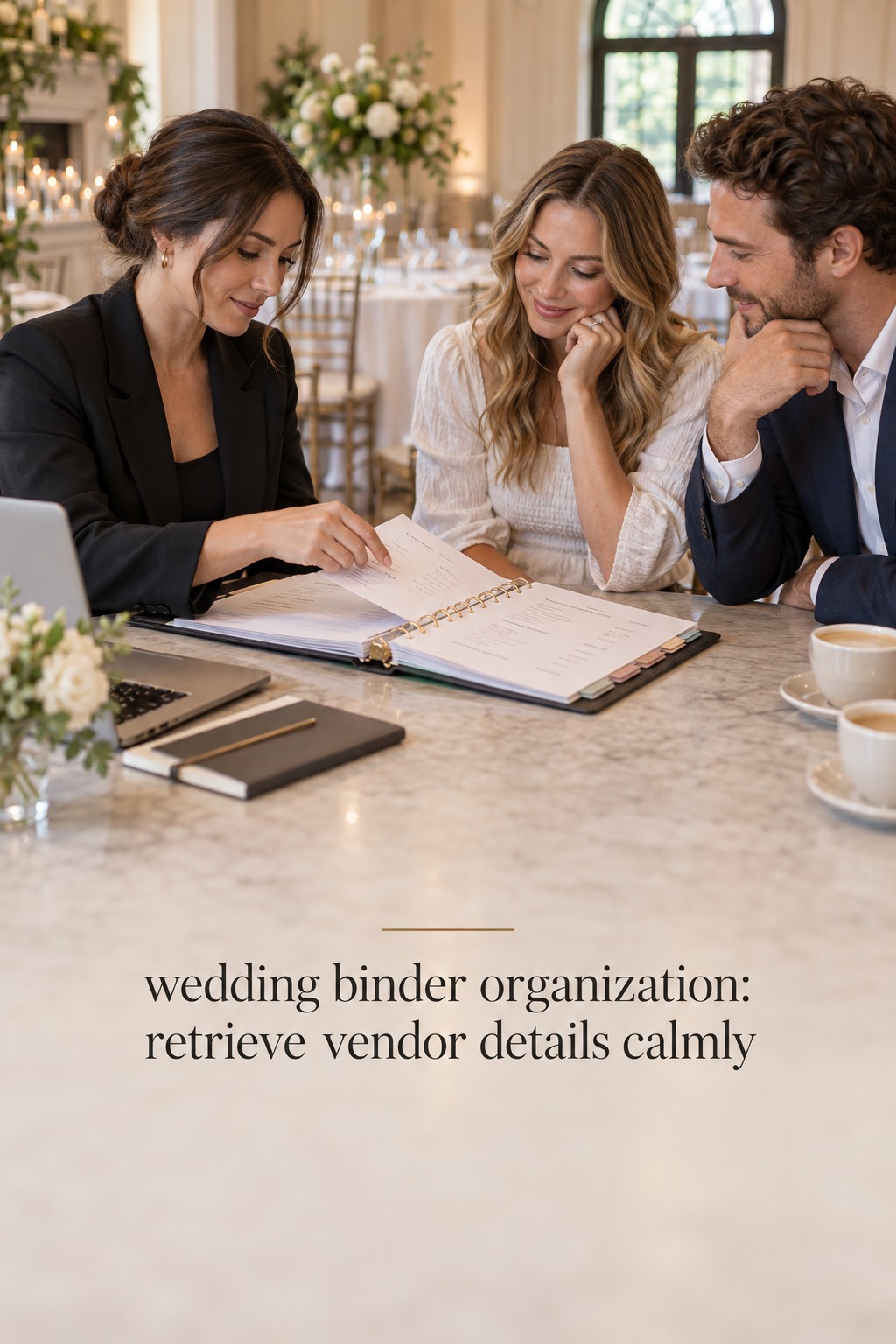 wedding binder organization helping a couple find vendor details