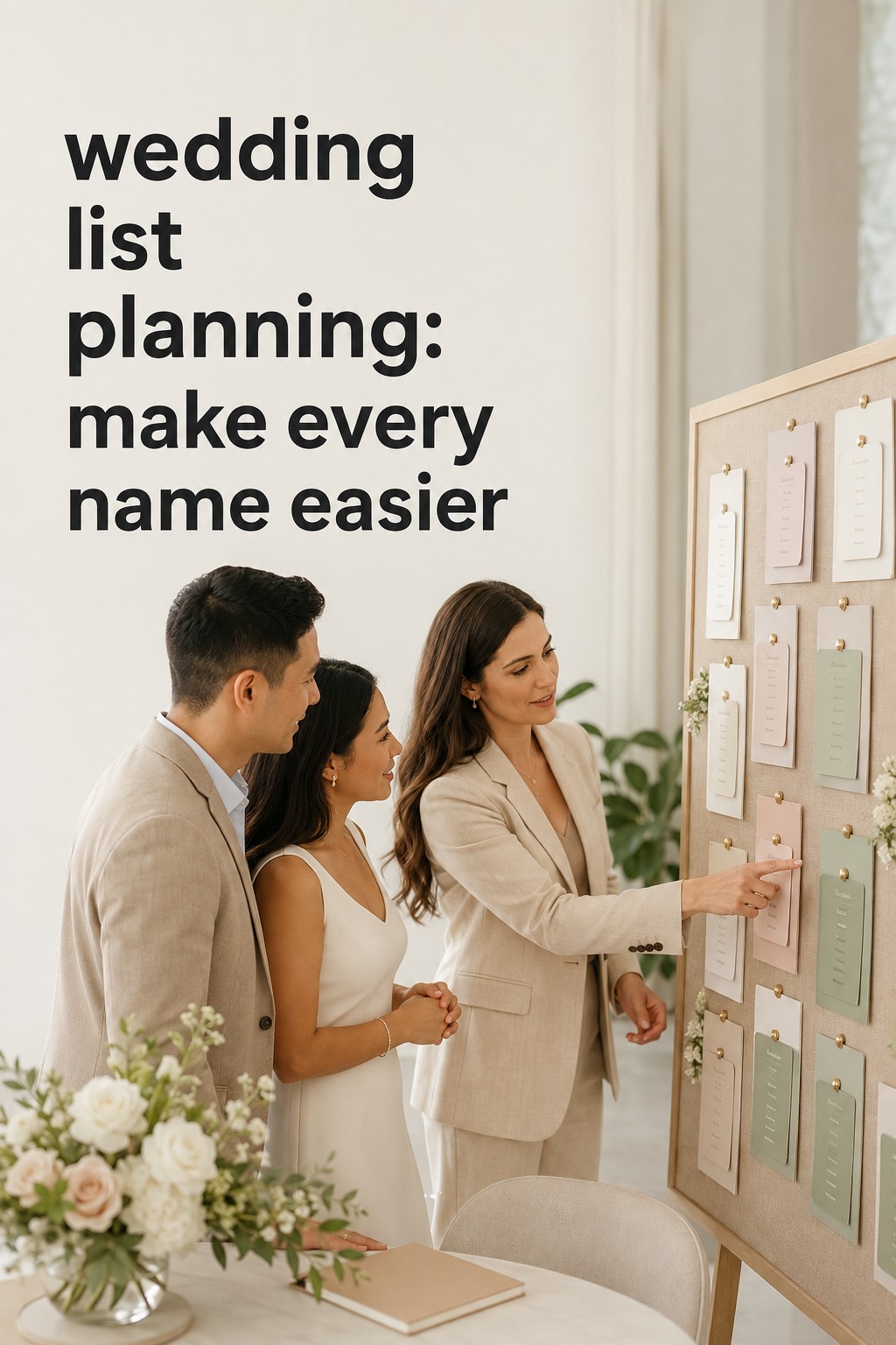 wedding list planning board that makes every name easier