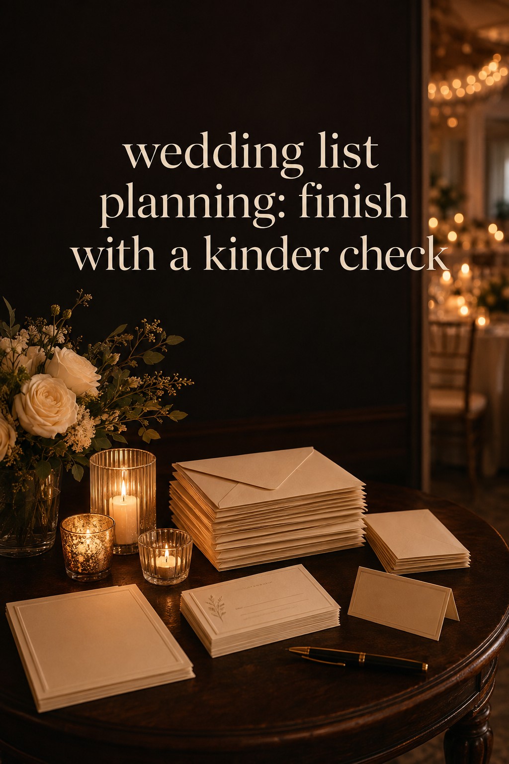 wedding list planning finished with a kinder invitation check
