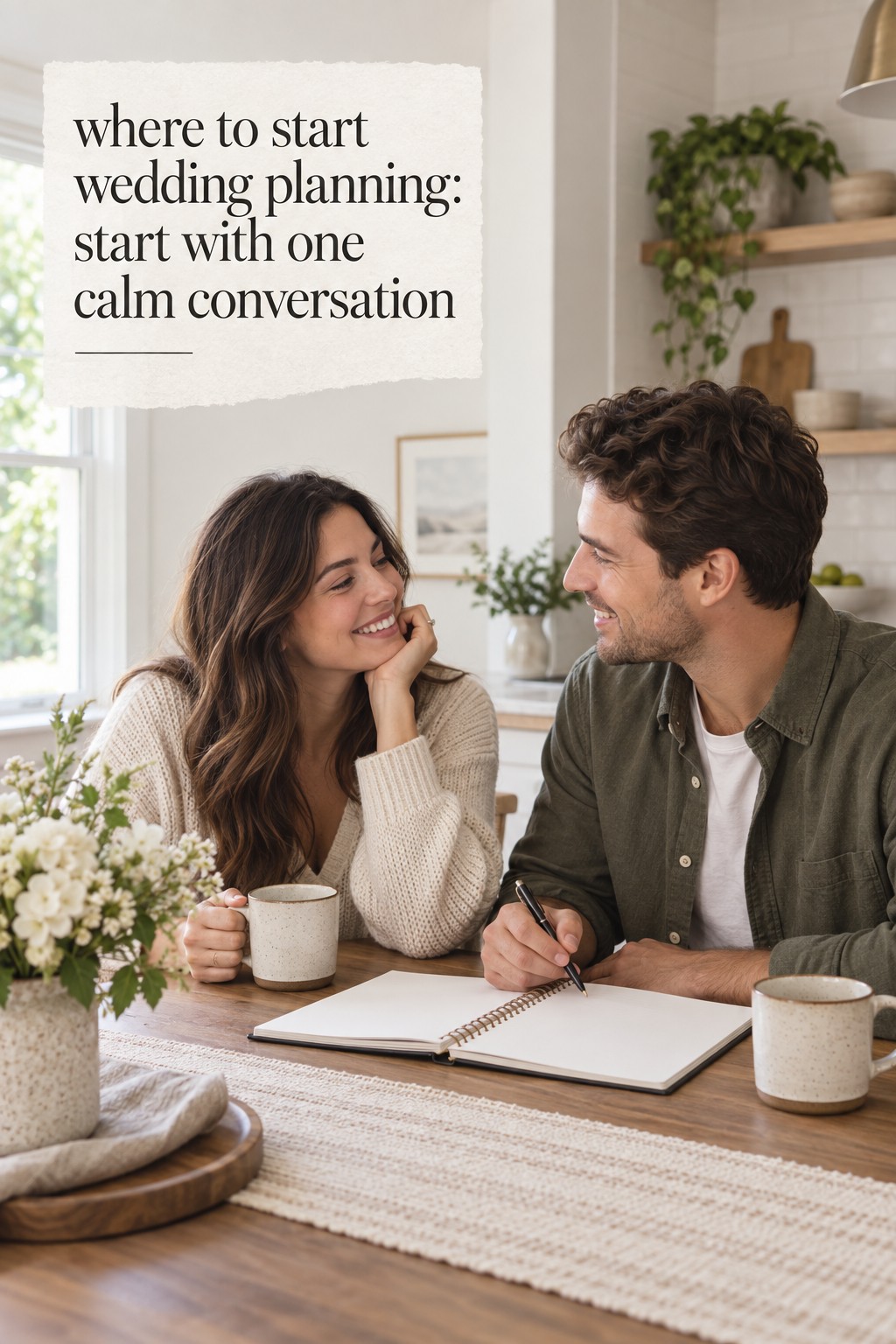 where to start wedding planning with a couple sharing a calm first conversation