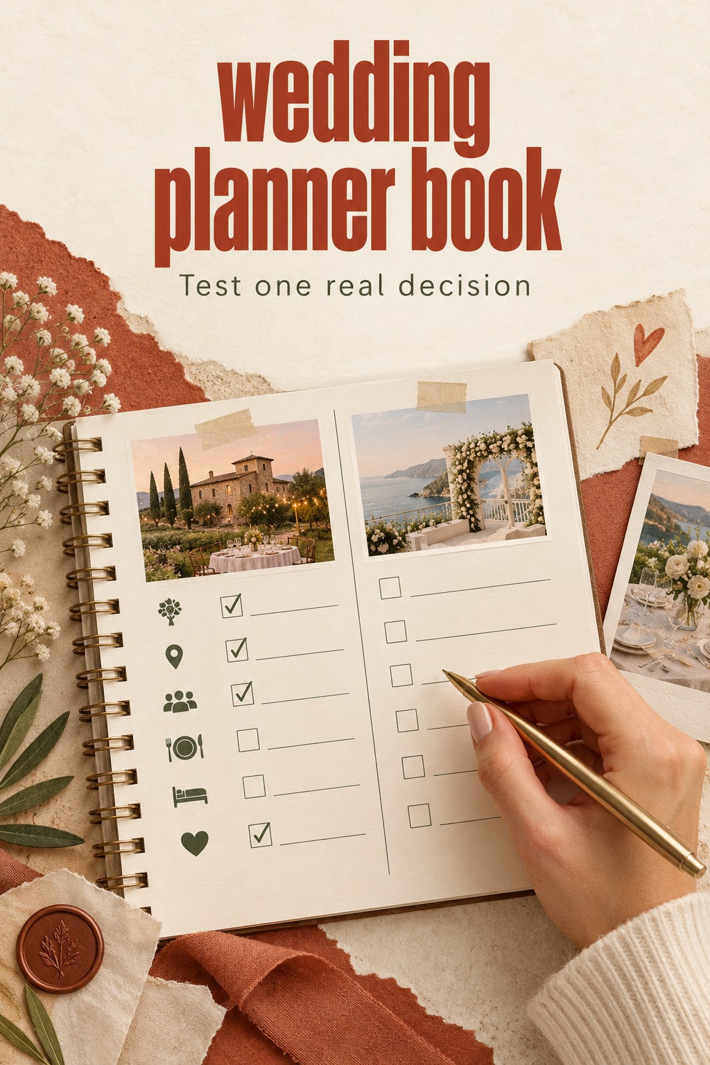 Test One Real Planning Decision wedding planner book tested with a venue comparison worksheet