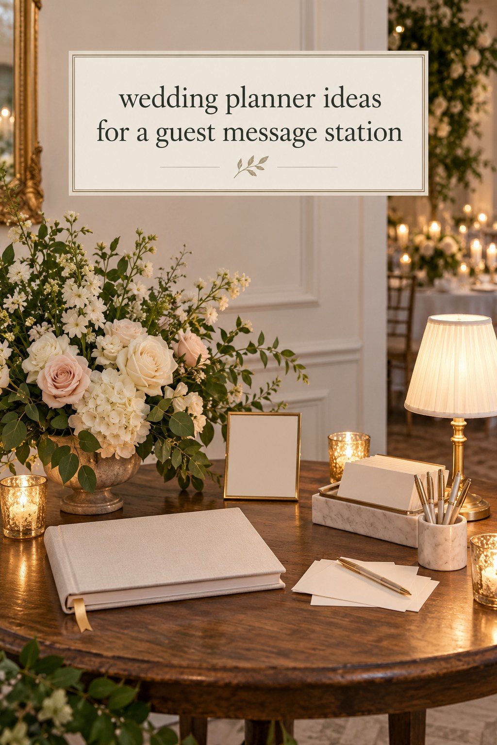 Wedding Planner Ideas: Message Station wedding planner ideas for a wedding guest message station with book and cards
