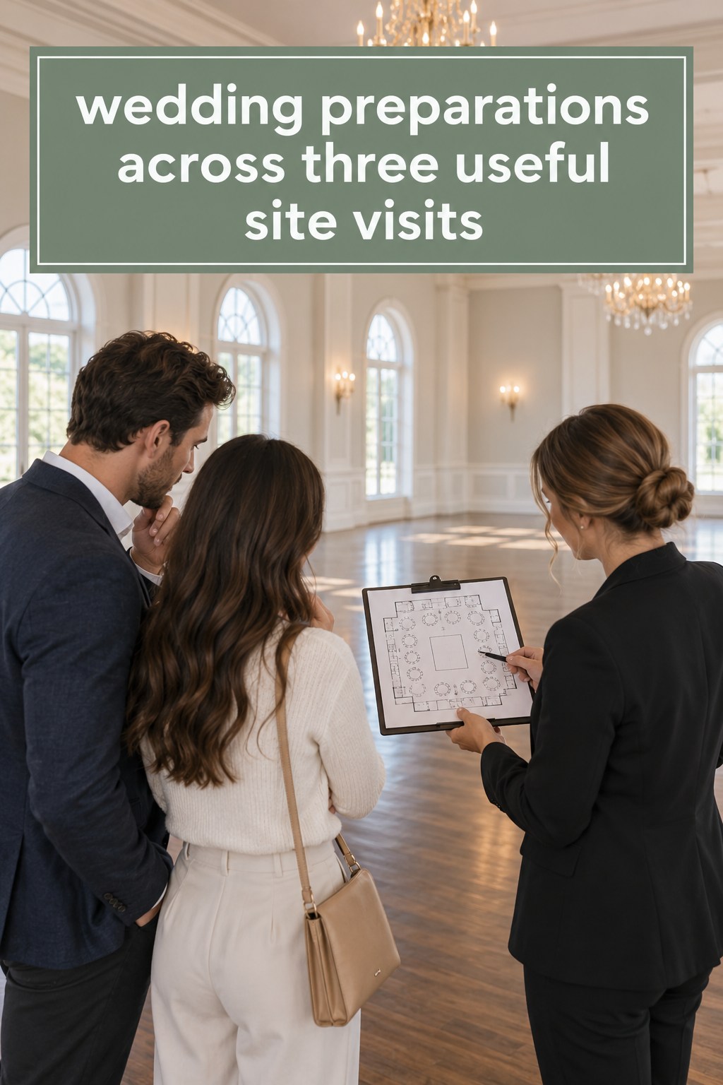 Wedding Preparations Across Site Visits wedding preparations at a venue tour with the couple and manager
