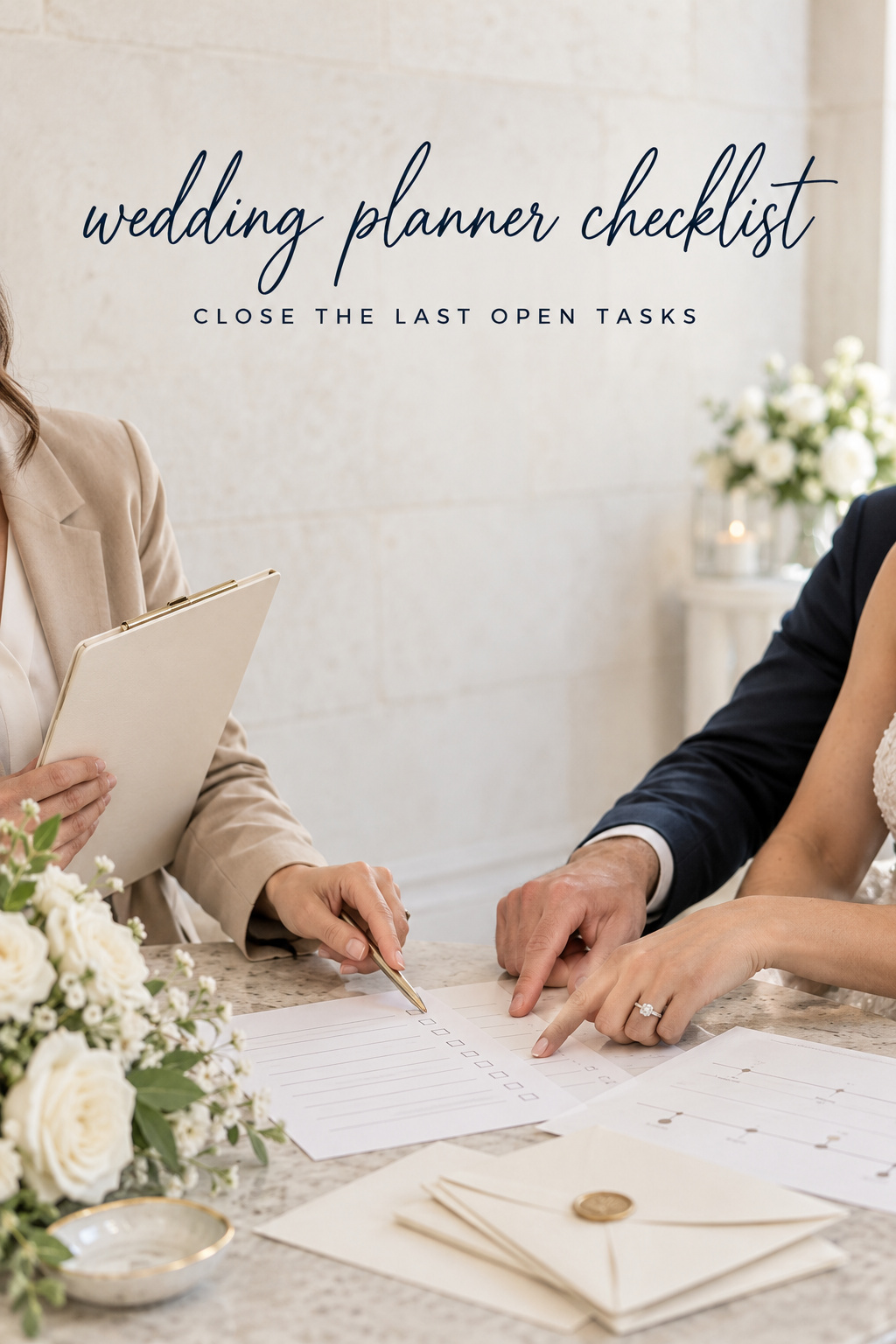Wedding Planner Checklist: Open Tasks wedding planner checklist remaining tasks checked by a couple and coordinator